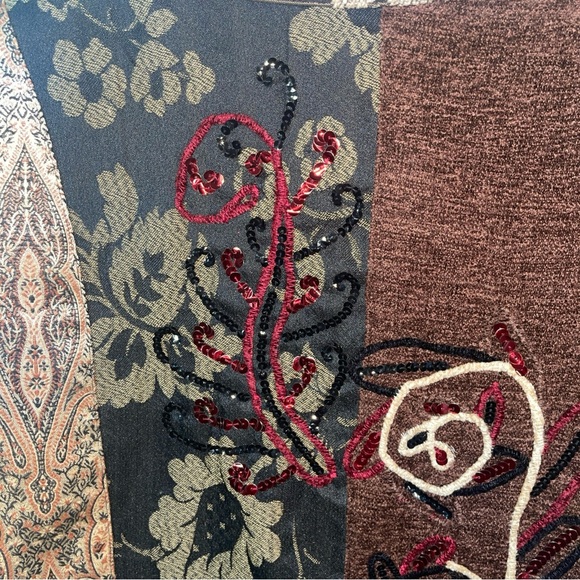 Julia Kim Womens Size M Jacket Art to Wear Mixed Media Sequin Button Embroidered - Picture 5 of 6